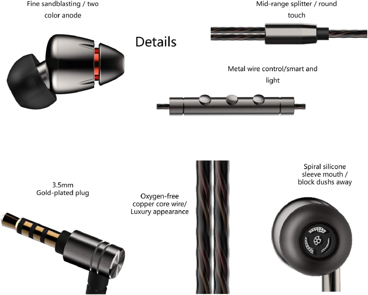 1MORE Quad Driver in-Ear Earphones Hi-Res High Fidelity Headphones Warm Bass, Spacious Reproduction, High Resolution, Mic in-Line Remote Smartphones/PC/Tablet – Silver/Gray