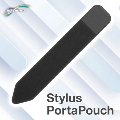 BoxWave Stylus Pouch Compatible with DiGiCo Quantum 338 – Stylus PortaPouch, Pen Stylii Holder Carrier Portable Self-Adhesive – Jet Black