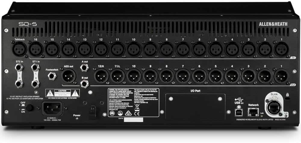 Allen & Heath SQ-5 Digital Mixer, 48 Input Channels, 7 Capacitive Touchscreen, Automatic Mic Mixing, 32×32 USB Audio Interface, Black