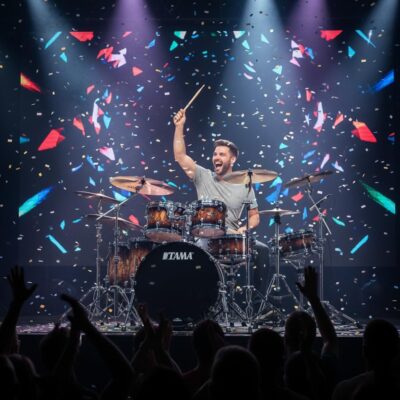 Tama WBS52LS Starclassic Walnut/Birch 5-Piece Drum Kit – Molten Brown Burst Bundle with Drumsticks, Drumstick Bag, and Austin Bazaar Polishing Cloth