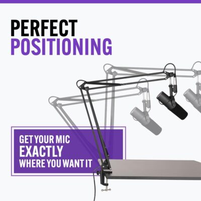 On-Stage MBS5000 Broadcast Mic Boom Arm – Experience Unparalleled Control and Versatility, Professional Boom Arm, Perfect for Podcasting, Broadcasting, and High-Fidelity Voice-Over Recordings