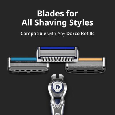 Dorco Pace 7 – Shaving Razor System for Men with Seven Curved Blades – Value Pack (10 Cartridges + 1 Handle)
