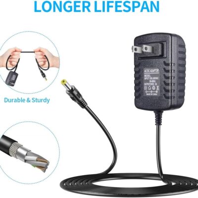 SoulBay 9V Power Supply Charger for Korg KA350 KA-350 Volca Bass FM Monologue Beats Keys Kick Sequencer Analog Rythm Synthesizer Kross 61 88 Keyboard Synth Machine Replacement AC Adapter, 6.56 FT