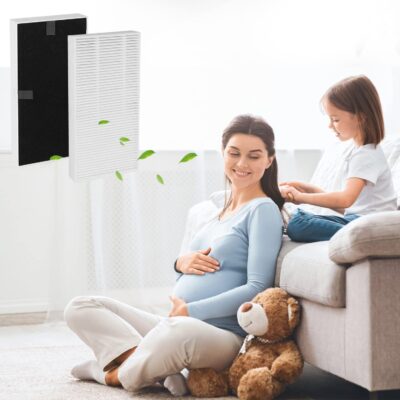 Filter for Febreze FRF102B, for Honeywell U Filter Clean Replacement with Odor Reducing Prefilter 2 Pack