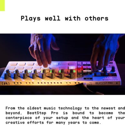 Arturia BeatStep Pro Controller and Sequencer — Aftertouch, Velocity Sensitive, With 2 Independent Melodic Sequencers, Drum Sequencer, 16 Drum Pads, MIDI/CV/Gate I/O and Music Production Software