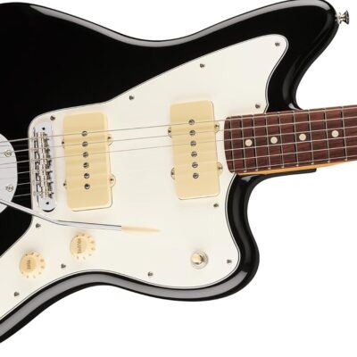 Fender Player II Jazzmaster – Black Bundle with Gig Bag, Strap, Cable, 3-Pack Picks and Guitar Cleaning Kit