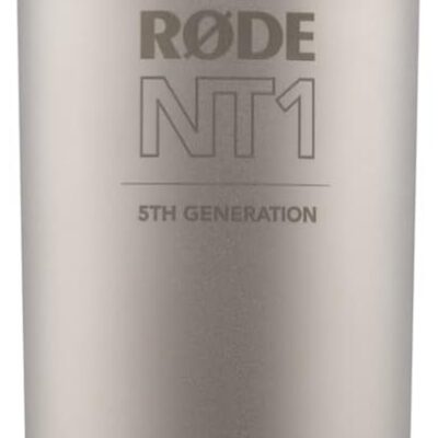 Rode NT1 5th Generation Condenser Microphone with SM6 Shockmount and Pop Filter,Silver