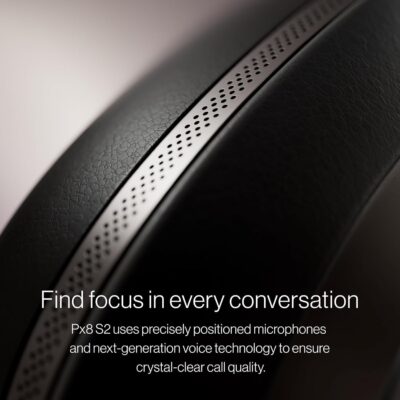 Bowers & Wilkins Px8 S2 Wireless Over-Ear Headphones, Active Noise Cancelling & Transparency Mode, High-Res Playback, 30H Playtime with Quick Charge Support, Bluetooth Headphones, Onyx Black