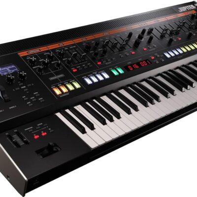 61J1TQIUY L. AC SL1500 Roland Jupiter-X 61-key Synthesizer Bundle with Sustain Pedal, MIDI Cable, Online Lessons, and Microphone Cable