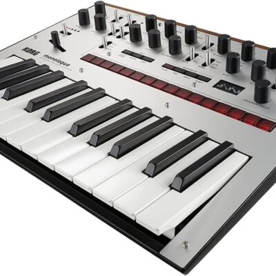 61JEdhYprL. AC SL1500 Korg monologue Monophonic Analog Synthesizer w/ 16-step Sequencer and OLED Oscilloscope – Silver