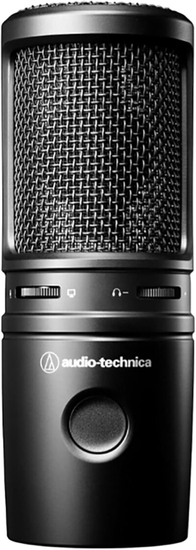Audio-Technica AT2020USB-X Cardioid Condenser USB Microphone – Bundle with Pop Filter, Headphone, Boom Arm, XLR Cable, and Austin Bazaar Polishing Cloth