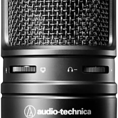 Audio-Technica AT2020USB-X Cardioid Condenser USB Microphone – Bundle with Pop Filter, Headphone, Boom Arm, XLR Cable, and Austin Bazaar Polishing Cloth