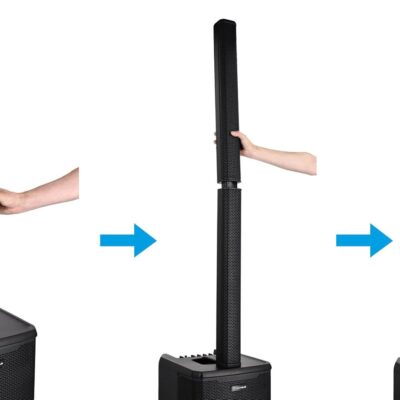 61KiX KGHL. AC SL1500 Rockville Titan MIX12A 3200W Peak 12-Inch Powered Column Array PA System with Subwoofer, 8-Channel Mixer, Bluetooth Audio, DSP, Travel Bags