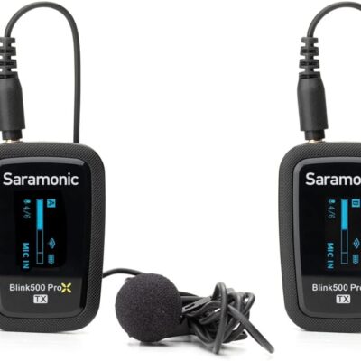 Saramonic Blink 500 Pro X B2 Wireless Microphone for iPhone, 2-Person Wireless 2.4GHz Clip-On Microphone System with Lavaliers for Cameras, Mobile & More, Black