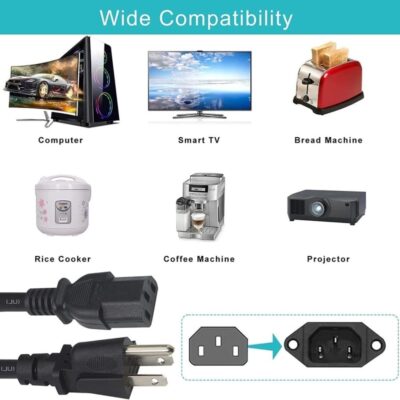 AC Power Cable Cord for Audio-Technica AT-LP140XP Direct-Drive Professional DJ