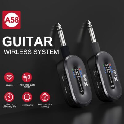 61MGvTeGaCL. AC SL1500 Xvive A58 Wireless Guitar System with 5.8GHz Transmitter and Receiver