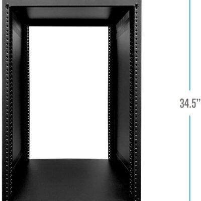 AxcessAbles 16U AV Case with Wheels | Metal Studio Cabinet | 19-Inch Universal Equipment Rack | Open-Frame Option | Home Server