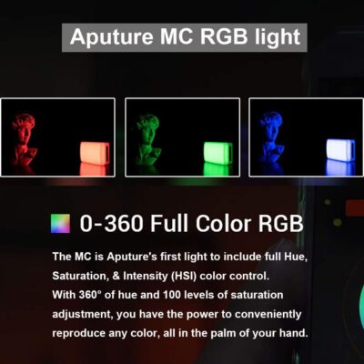61NKzv1c6pL. AC SL1000 Aputure MC RGBWW On Camera Video Light, CRI/TLCI 96+, Temperature 3200K-6500K, HSI Mode,Support Magnetic Attraction and App with USB-C PD and Wireless Charging