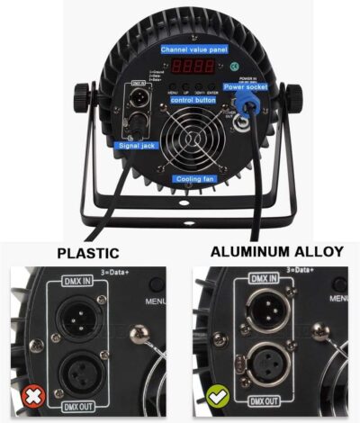 61Nv1AOPiAL. AC SL1001 SHEHDS LED Stage Par Lights LED 18X18W DJ Stage Lights RGBWA+UV 6in1 Wash/Strobe Effect DMX512 Control Sound Activated Aluminum Alloy Shell Uplighting Lights for Concerts Family Party-1 Pack