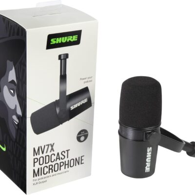 Shure MV7X XLR Dynamic Microphone – Voice-Isolating Cardioid Mic for Podcasting, Vocal Recording & Broadcasting, All-Metal, Black