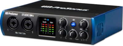 PreSonus Studio 24c 2×2, 192 kHz, USB Audio Interface with Studio One DAW Recording Software