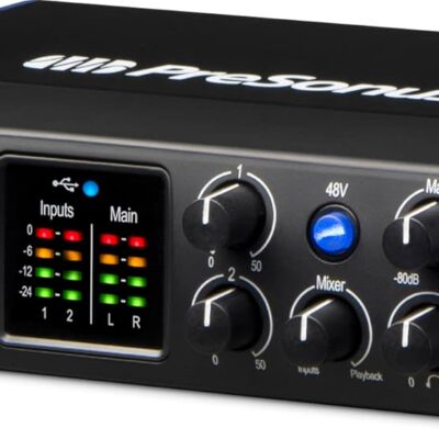 PreSonus Studio 24c 2×2, 192 kHz, USB Audio Interface with Studio One DAW Recording Software
