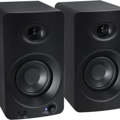 Novation Circuit Rhythm Bundle: Beatmaking Sampler Groovebox Drum Machine Sequencer, ASM4 Pair 4 in Pro Studio Monitor Computer Speakers, Bluetooth, Optical Input, 2-items