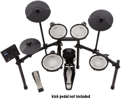 61PzMVLF6 L. AC SL1200 Roland TD-07KV Electronic V-Drums Kit – Legendary Dual-Ply All Mesh Head kit with superior expression and playability – Bluetooth Audio & MIDI – USB for recording audio and MIDI data – 40 FREE Melodic