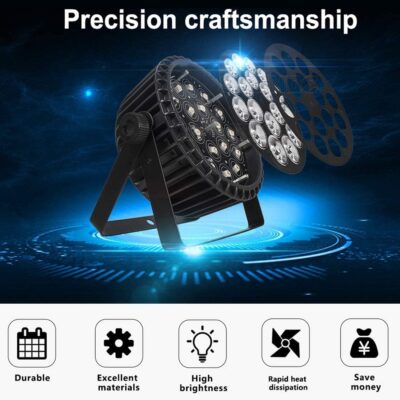 61Q0PE82uqL. AC SL1100 SHEHDS LED Stage Par Lights LED 18X18W DJ Stage Lights RGBWA+UV 6in1 Wash/Strobe Effect DMX512 Control Sound Activated Aluminum Alloy Shell Uplighting Lights for Concerts Family Party-1 Pack