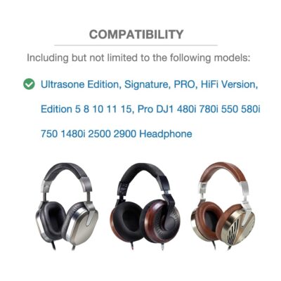 Headband Cushion Cover Compatible with Ultrasone Edition, Signature, PRO, HiFi Version, Edition 5 8 10 11 15, Pro DJ1 480i 780i 550 580i 750 1480i 2500 2900 Headphone, with Hanging Loop