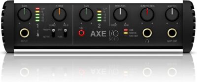 IK Multimedia AXE I/O SOLO premium 2-in 3-out 24-bit, 96 kHz USB audio interface for Mac/PC with advanced guitar tone shaping, Hi-Z re-amp out and massive AmpliTube and TONEX software bundle