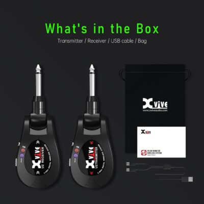 Xvive U2 Wireless Guitar System Rechargeable 2.4GHz Guitar Wireless Transmitter and Receiver for Electric Guitar Bass