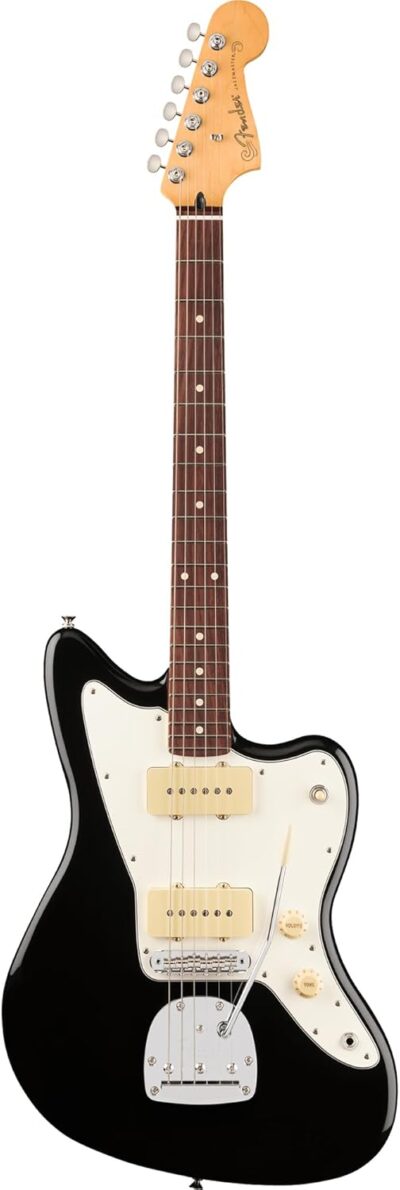 Fender Player II Jazzmaster – Black Bundle with Gig Bag, Strap, Cable, 3-Pack Picks and Guitar Cleaning Kit