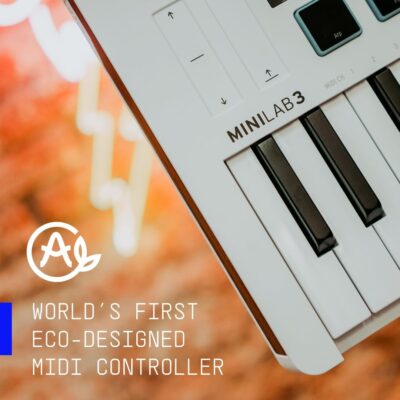 61RXtDLUrzL. AC SL1080 Arturia MiniLab 3 – Universal MIDI Controller for Music Production, with All-in-One Software Package – 25 Keys, 8 Multi-Color Pads – White