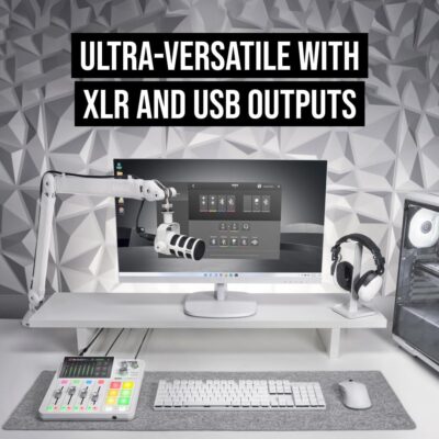 61RaNkL2RhL. AC SL1080 RØDE PodMic USB Dynamic Broadcast Microphone with XLR and USB Connectivity for Podcasting, Streaming and Content Creation (White)