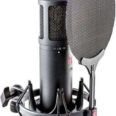 61Rh1mMMS6L. AC sE Electronics SE2200 Large-Diaphragm Condenser Microphone Bundle with Shockmount, Pop Screen Filter and 2 10ft XLR Cables