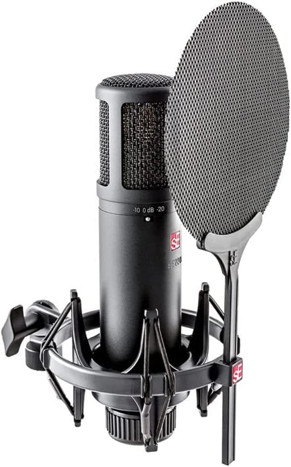 sE Electronics SE2200 Large-Diaphragm Condenser Microphone Bundle with Shockmount, Pop Screen Filter and 2 10ft XLR Cables