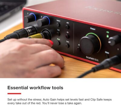 Focusrite Scarlett 16i16 4th Gen USB Audio Interface, for Songwriting, Music Production, Recording, and Podcasting — High-Fidelity, Studio Quality Recording, and All the Software You Need to Record