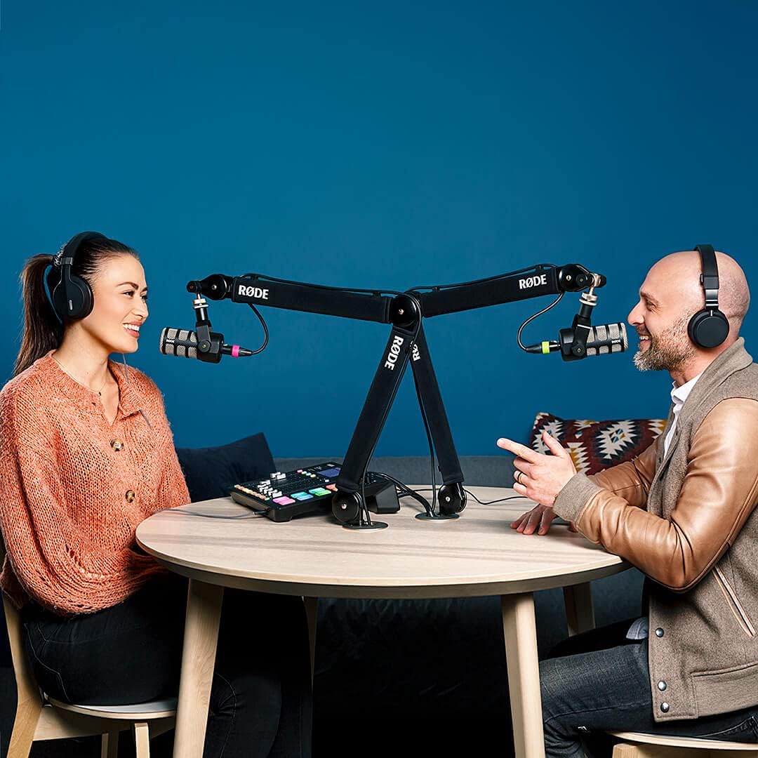 Rode PSA1+ Pro Studio Boom Arm for Podcasting and Streaming with Professional Grade XLR Cable and StreamEye Polishing Cloth