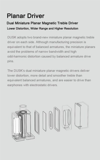 Moondrop x Crinacle Dusk IEMs 2DD+2BA+2Planar Earphones with 0.78 2 Pin 3.5mm/USB-C Plug