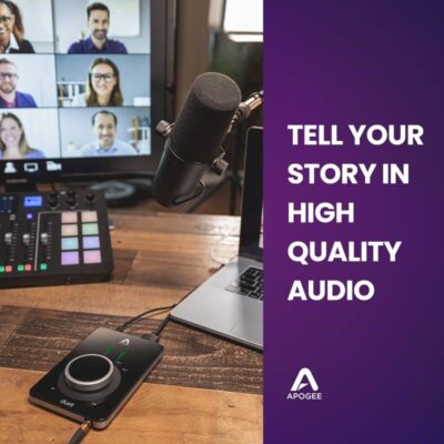 Apogee Duet 3-2 Channel USB Audio Interface for Recording Mics, Guitars, Keyboards on MAC and PC – Great for Recording, Streaming, and Podcasting, Runs Apogee DSP Plugin