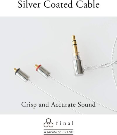 61UY0QwzK6L. AC SL1500 Final E5000 in Ear Isolating Earphones, 6.4mm Dynamic Driver, High-Resolution, Stainless Steel Housing, Detachable Silver-Coated MMCX Cable, Swing-Fit Eartips – Stainless Steel