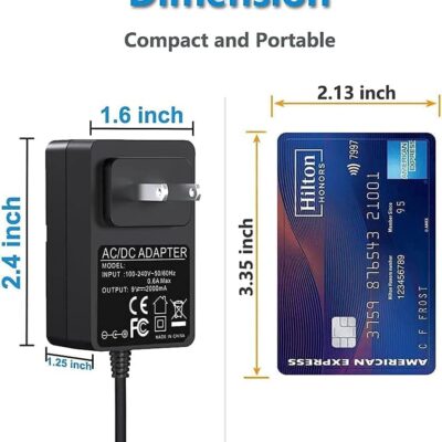 9V Power Supply Compatible with Korg Volca Syth Bass Beats Rhythm, FM Keys Loop, Synthesizer, Kick, Mix, Sample KA350 KROSS-61 KROSS-88 Replace Korg Volca Power Cord