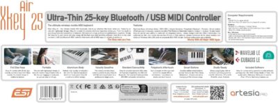 61UmnrUYjhL. AC SL1438 ESI Xkey 25 Air Ultra-Thin Bluetooth MIDI Controller Keyboard, Apple-Style Aluminum Body, Polyphonic Aftertouch, Ultra-Low Latency, 25 Full-Size Smart Velocity-Sensitive Keys, Simple Plug & Play