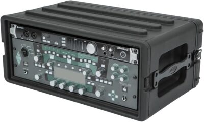 SKB 4U Shallow Roto Rack Case – Durable Polyethylene Gear Protector, Stackable, Waterproof with Twist Latches & Rubber Feet for Musicians, DJs, and A/V Equipment – Secure Transport & Storage Solution