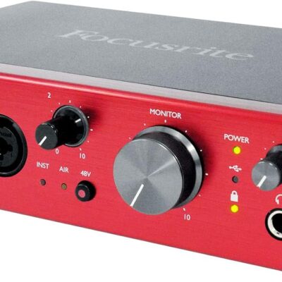 Audiosavings Recording Bundle with Focusrite Clarett+ 2Pre USB-C Interface Dual Mic Preamps with ADAT Input, Rockville RPAK Backpack Padded Laptop Pocket Durable Nylon Build (2 Items)