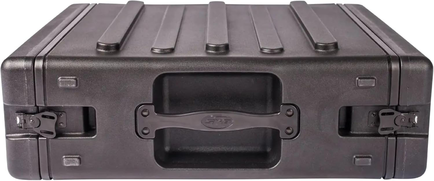 SKB 3U Roto Rack Case – Durable Polyethylene Gear Protector, Stackable, Waterproof with Twist Latches & Rubber Feet for Musicians, Black