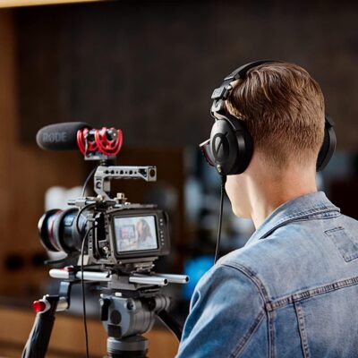 Rode NTH-100 Professional Over-Ear Headphones with Soft Case, 3.5mm to 1/4 Headphone Adaptor and StreamEye Polishing Cloth