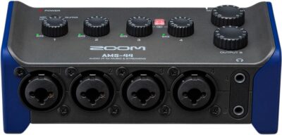 Zoom AMS-44 USB Audio Interface for Musicians & Podcasters, with 4 Inputs, 4 Outputs, Loopback, Direct Monitoring, Bus-Powered, for Recording and Streaming on PC, Mac, iOS, and Android