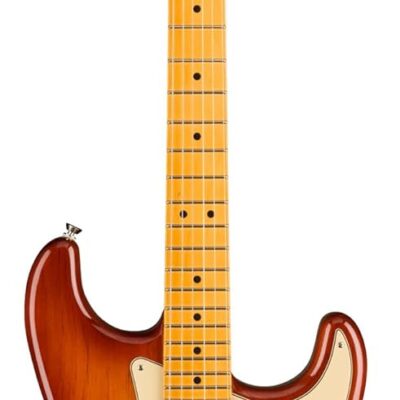 Fender American Professional II Stratocaster – Sienna Sunburst Bundle with Case, Strap, Cable, and Guitar Cleaning Kit